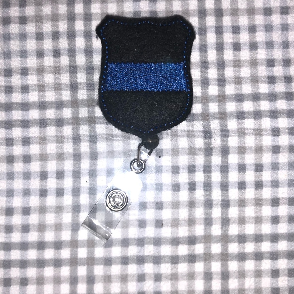 Thin blue line badge reel